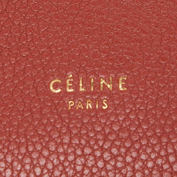 Pre Owned Celine Brick Leather Small Sangle Bucket Bag