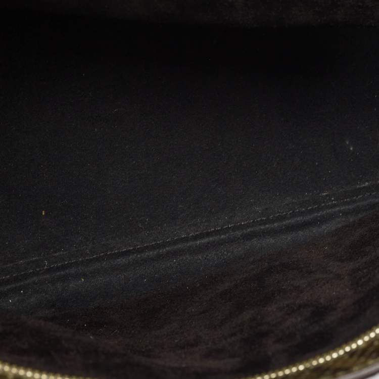 Pre Owned Celine Tricolor Python and Leather Medium Trapeze Top Handle Bag