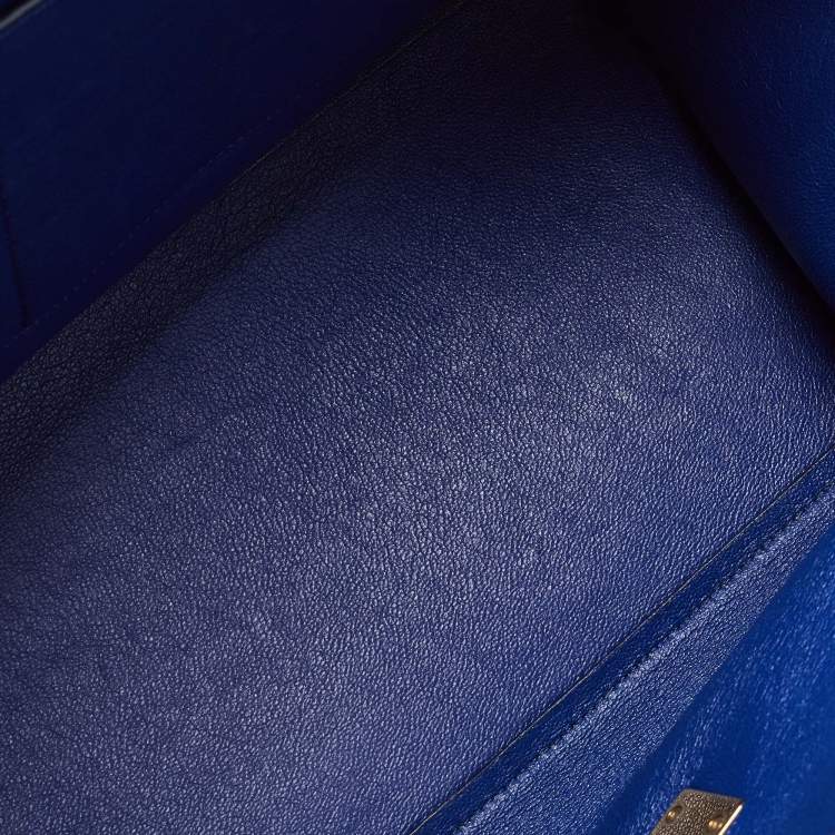 Pre Owned Celine Blue Leather and Suede Medium Trapeze Bag