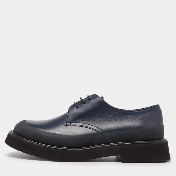 Pre Owned Celine Navy Blue Leather Platform Derby Sneakers Size 39