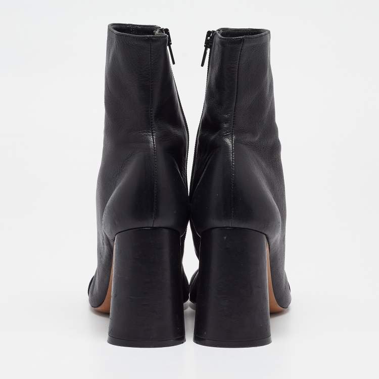 Pre Owned Celine Black Leather Ankle Boots Size 39