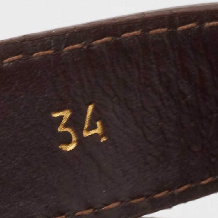 Pre Owned Celine Brown Leather Clea Triomphe Sandals Size 34