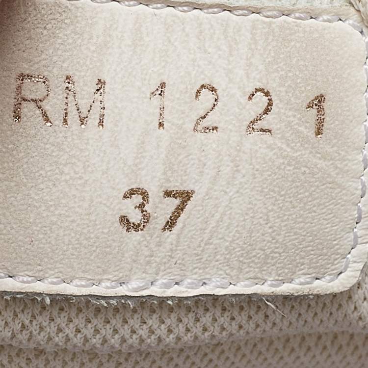 Pre Owned Celine White Leather Lace Up Sneakers Size 37