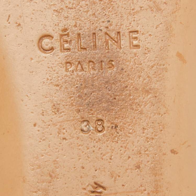 Pre Owned Celine Yellow Leather Scrunch Ballet Flats Size 38