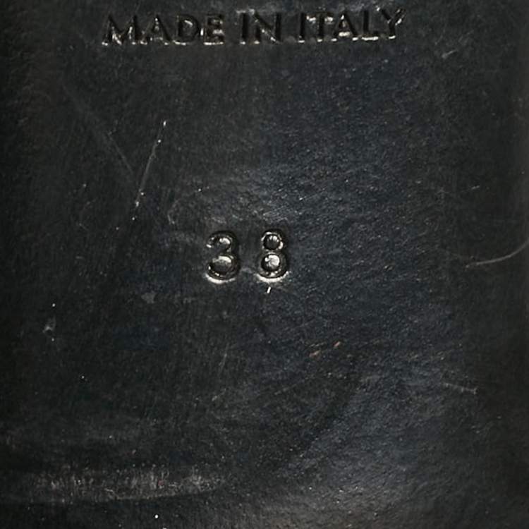 Pre Owned Celine Burgundy Leather Triomphe Ankle Strap Sandals Size 38