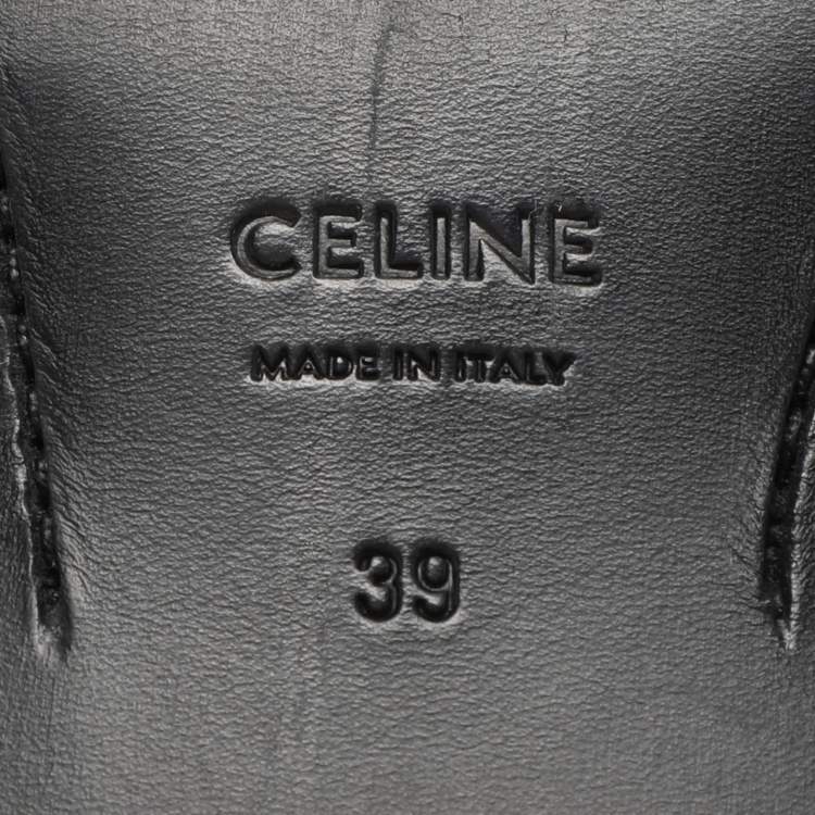 Pre Owned Celine Silver Leather Lace Up Derby Size 39