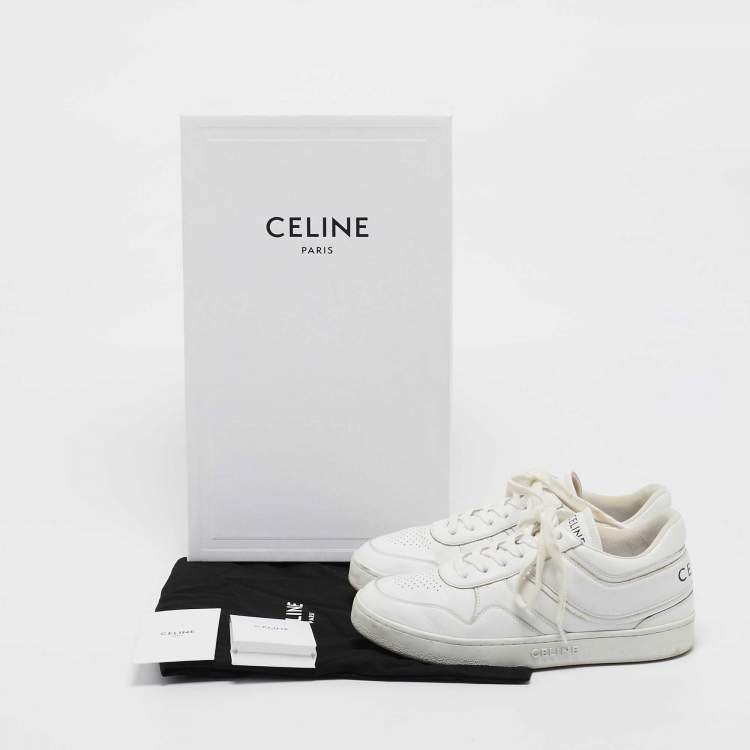 Pre Owned Celine White Leather Low Top Sneakers Size 36