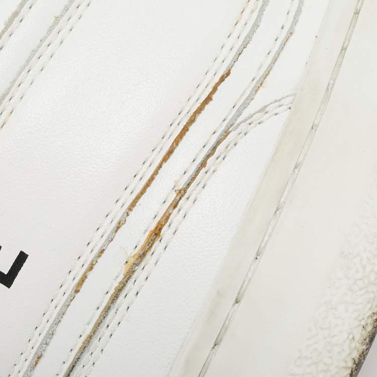 Pre Owned Celine White Leather Low Top Sneakers Size 36