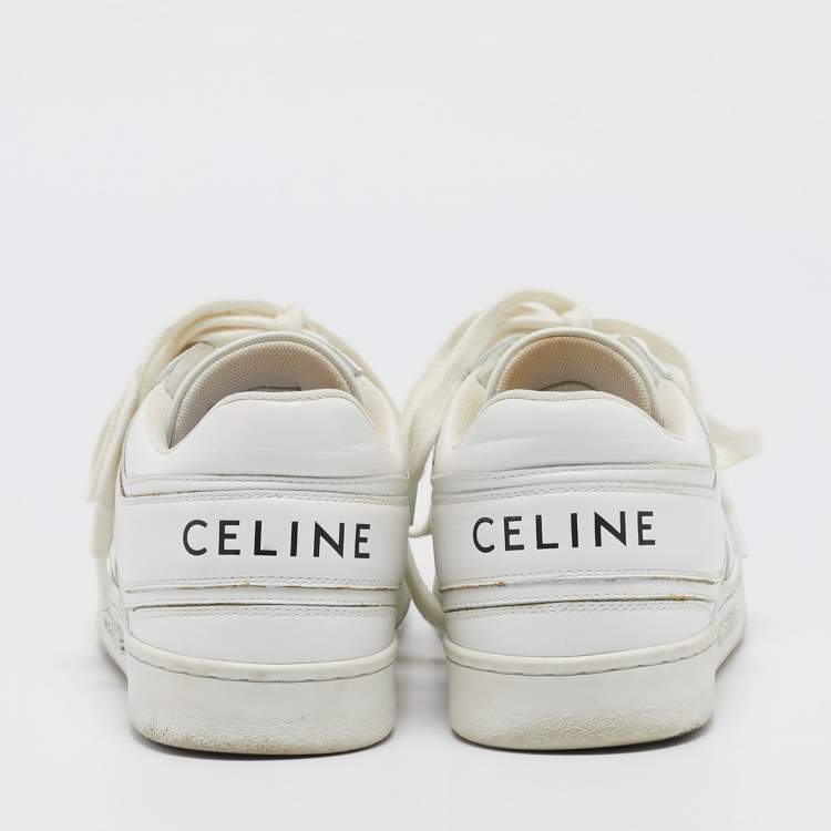 Pre Owned Celine White Leather Low Top Sneakers Size 36