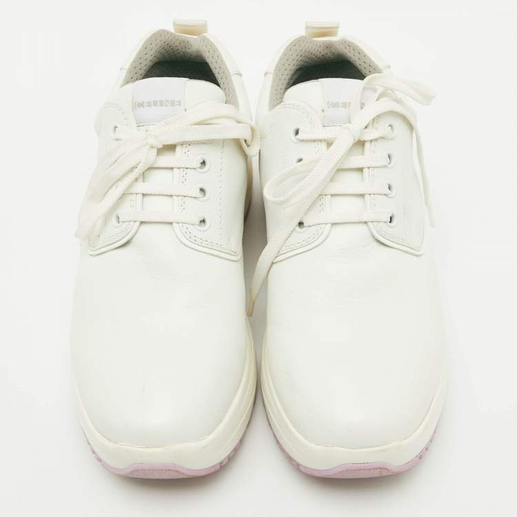 Pre Owned Celine White Leather Low Top Chunky Sneakers Size 38