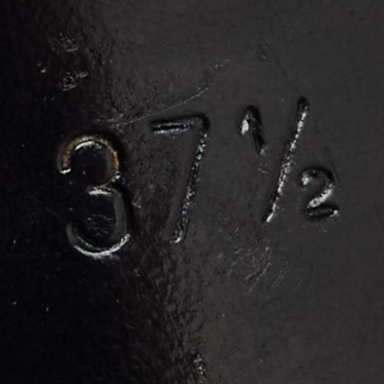 Pre Owned Celine Black Leather Logo Slingback Pumps Size 37.5