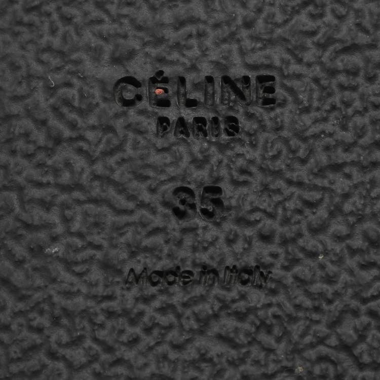 Pre Owned Celine Black Nylon Criss Cross Slide Sandals Size 35