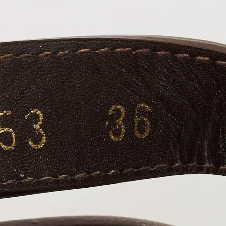 Pre Owned Celine Brown Leather Clea Triomphe Gladiator Flat Sandals Size 36