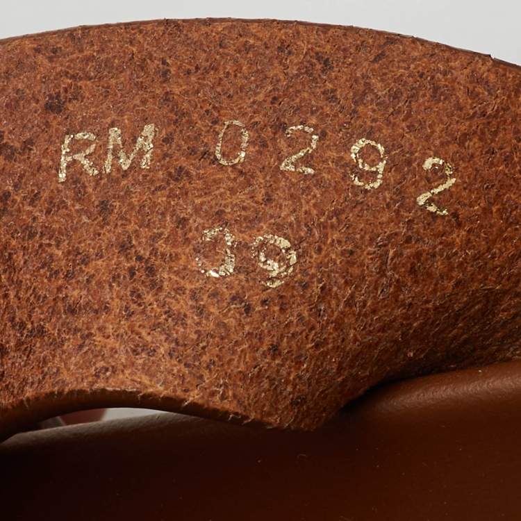 Pre Owned Celine Brown Leather Tippi Slide Sandals Size 39