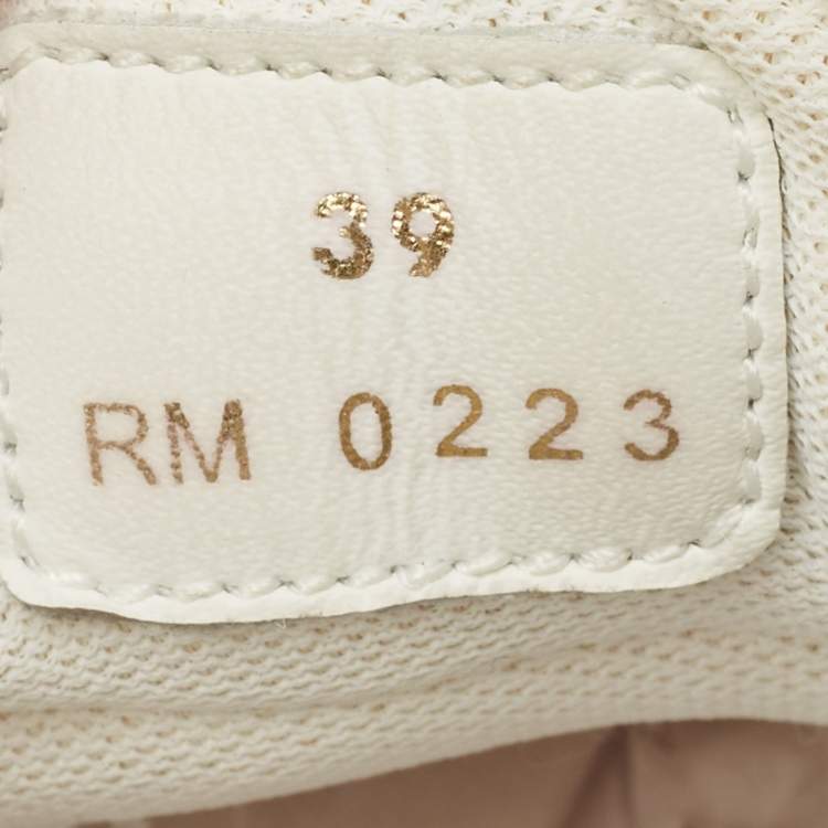 Pre Owned Celine White/Silver Leather Trainer Low Top Sneakers Size 39