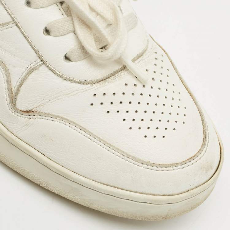 Pre Owned Celine White Leather Trainer Low Top Sneakers  Size 37