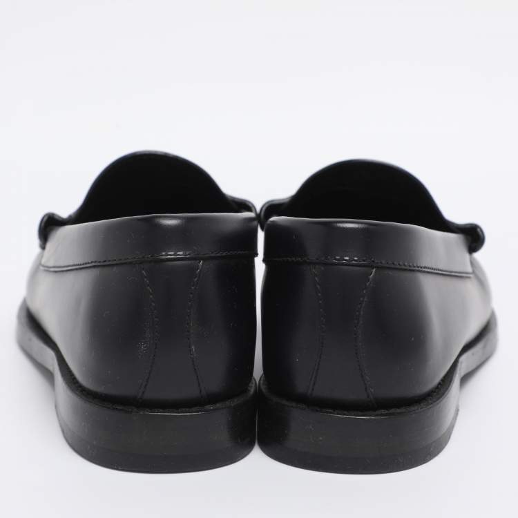 Pre Owned Celine Black Leather Penny Loafers Size 35