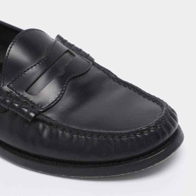 Pre Owned Celine Black Leather Penny Loafers Size 35