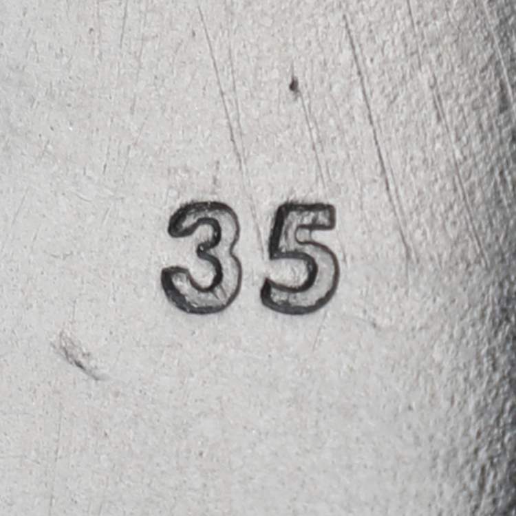 Pre Owned Celine White Leather Pointed Toe Pumps Size 35