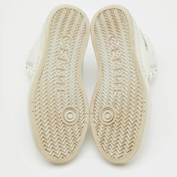 Pre Owned Celine White Leather CT-01 Z High Top Sneakers Size 36
