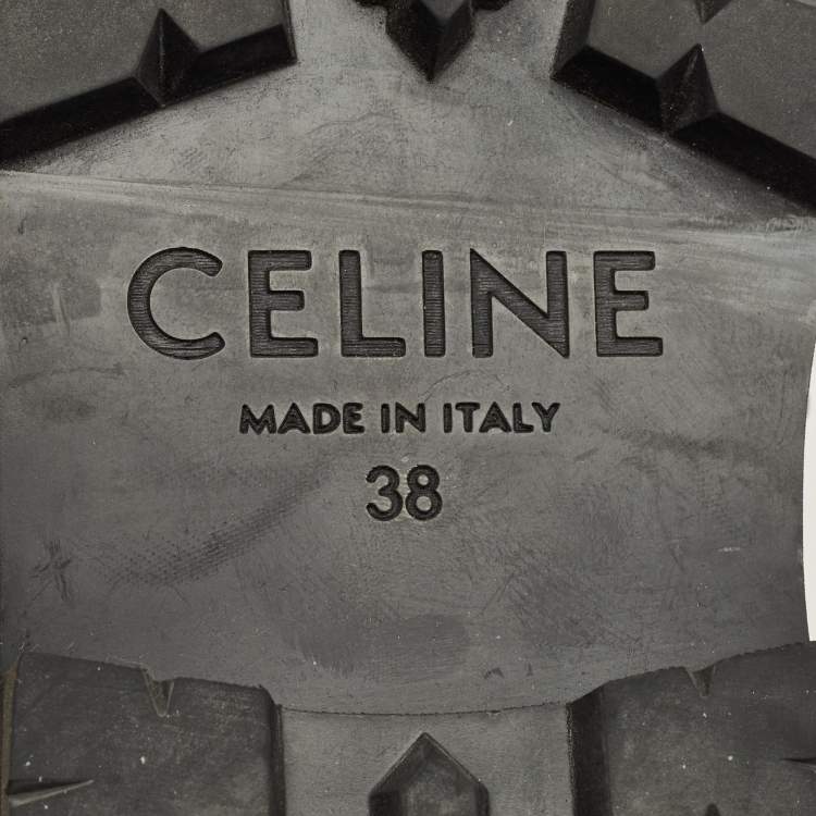 Pre Owned Celine Brown Leather Chunky Loafers Size 38