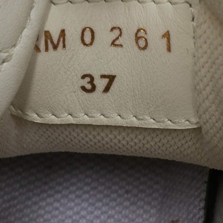 Pre Owned Celine White Leather CT-02 Lace Up Sneakers