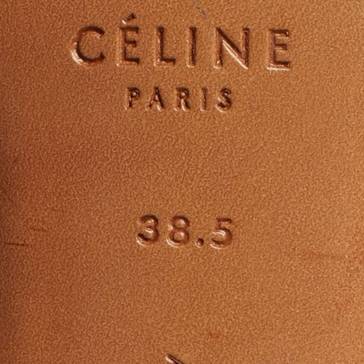 مملوكة مسبقًا Celine White Leather Toe Ring Ankle Wrap Sandals Size 38.5