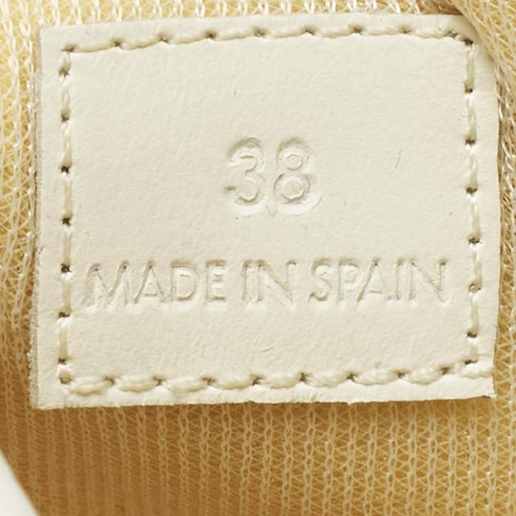 Pre Owned Celine White/Red Canvas and Leather Colorblock Pattern Low Top Sneakers Size 38