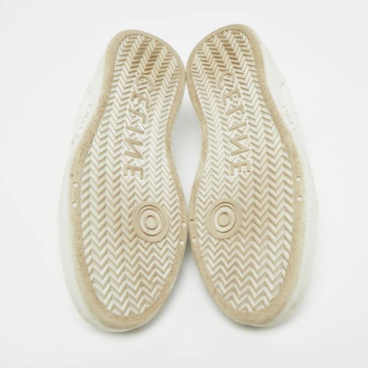 Pre Owned Celine Size 36 White Leather  Trainer Low Top Sneakers