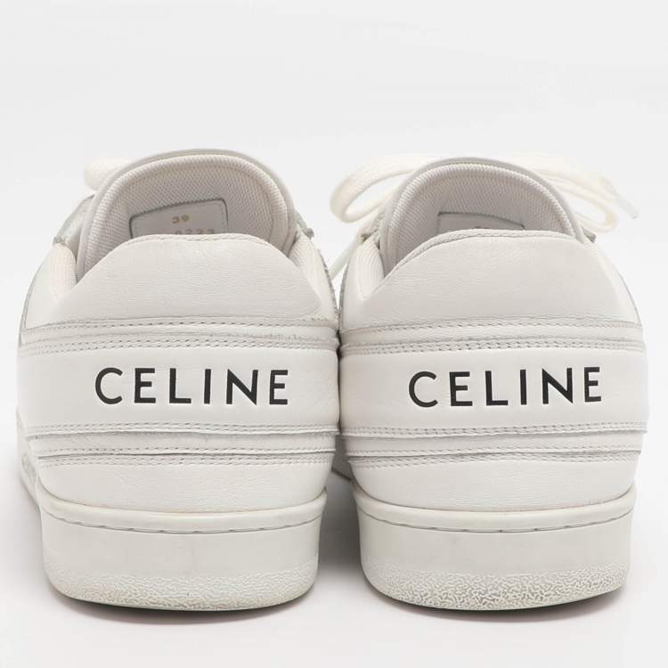 مملوكة مسبقًا حذاء رياضي سيلين جلد أبيض برباط مقاس 39