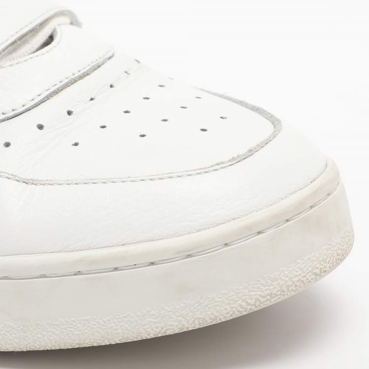 Pre Owned Celine CT-02 Size 38 White/Black Leather Lace Up Sneakers