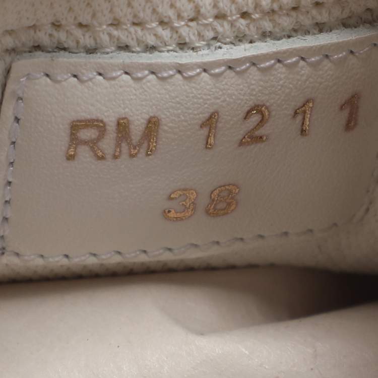 Pre Owned Celine CT-02 Size 38 White/Black Leather Lace Up Sneakers