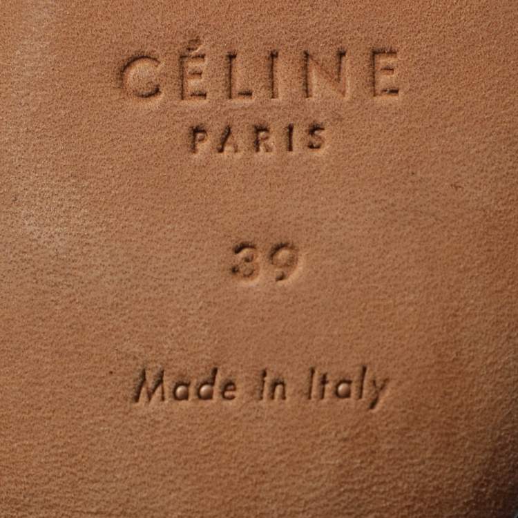 Pre Owned Celine Size 39 Black Suede Platform Pumps