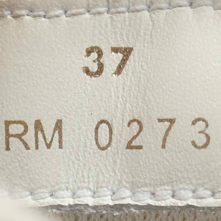 Pre Owned Celine White Leather Platform Lace Up Sneakers Size 37