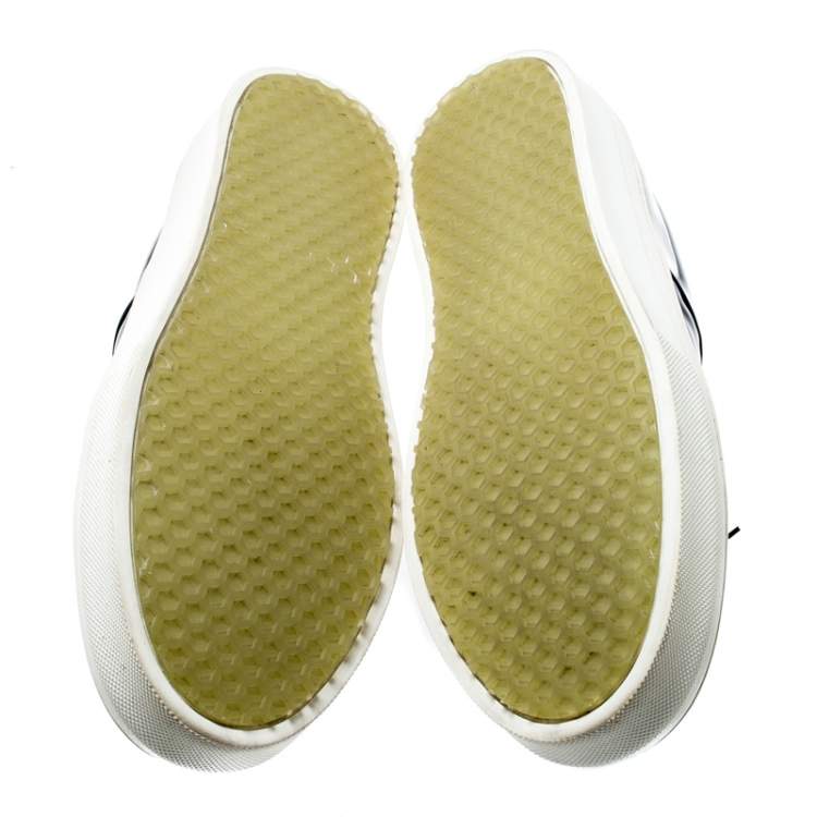 Pre Owned Celine Blue Leather Tassel Slip On Sneakers Size 38