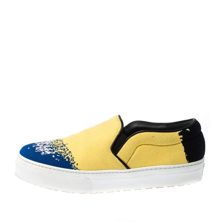 Pre Owned Celine Multicolor Knit Skate Slip On Sneakers Size 36.5