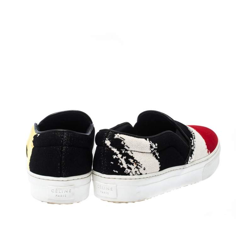 Pre Owned Celine Multicolor Knit Skate Slip On Sneakers Size 36.5