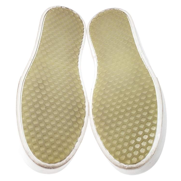 Pre Owned Celine Yellow Satin Slip On Sneakers Size 39