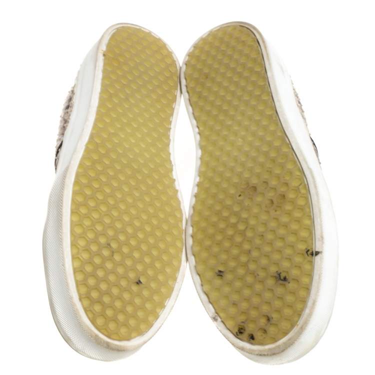 Pre Owned Celine Brown Python Slip On Sneakers Size 38