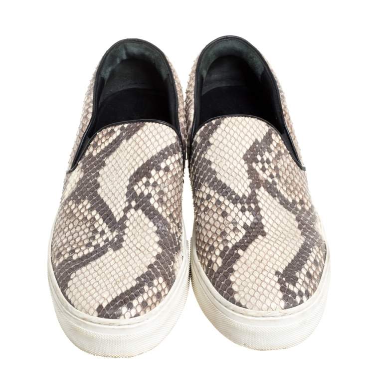 Pre Owned Celine Brown Python Slip On Sneakers Size 38