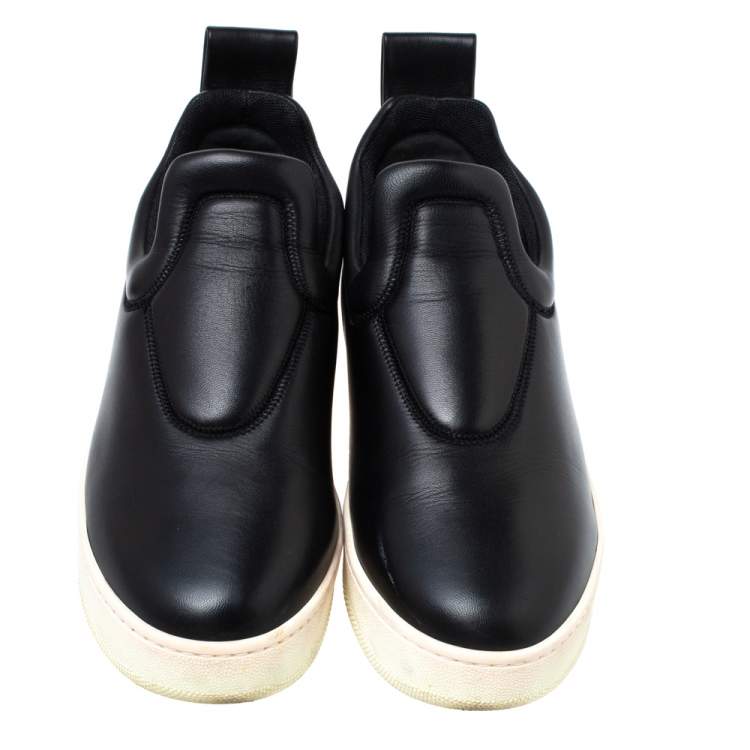 Pre Owned Celine Black Leather Slip On Sneakers Size 38