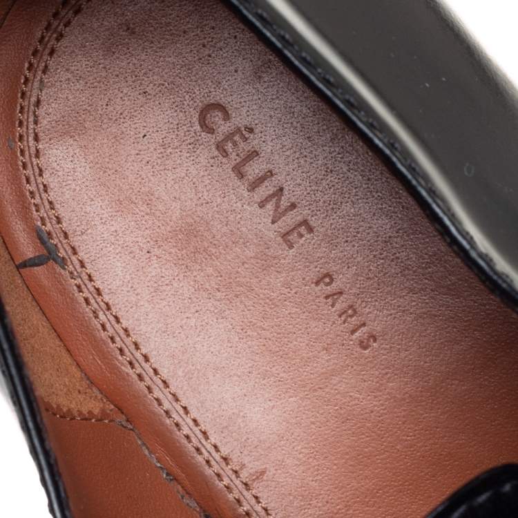مملوكة مسبقًا Celine Black Leather Lace Up Ankle Booties Size 37