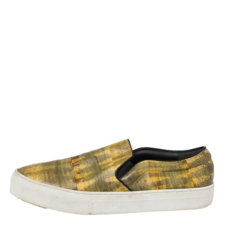 Pre Owned Celine Yellow Leather Slip On Sneakers Size 40
