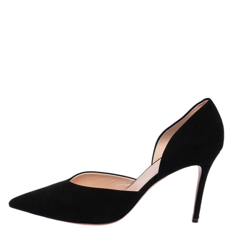 Pre Owned Celine Black Suede D'orsay Pointed Toe Pumps Size 40