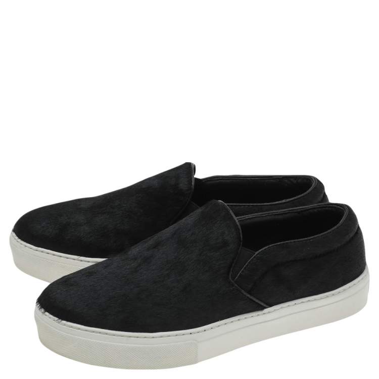 Pre Owned Celine Black Pony Hair Slip On Sneakers Size 40