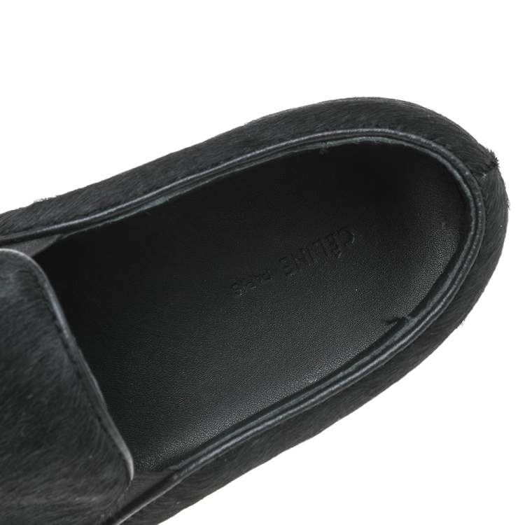 Pre Owned Celine Black Pony Hair Slip On Sneakers Size 40