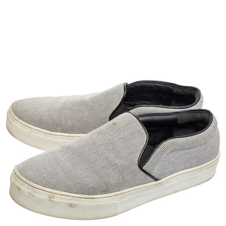 Pre Owned Celine Blue/White Canvas Slip-On Sneakers Size 39