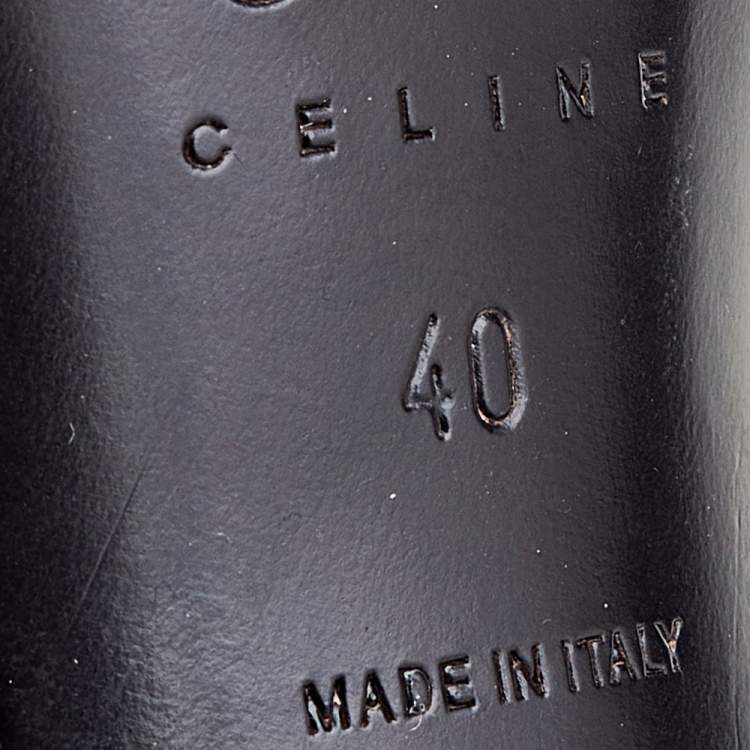 Pre Owned Celine Blue Leather Macadam Logo Slingback Sandals Size 40