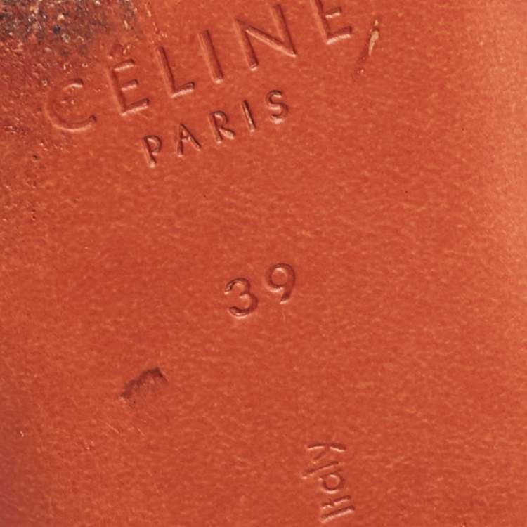 Pre Owned Celine Green Suede V Neck Slingback Flats Size 39