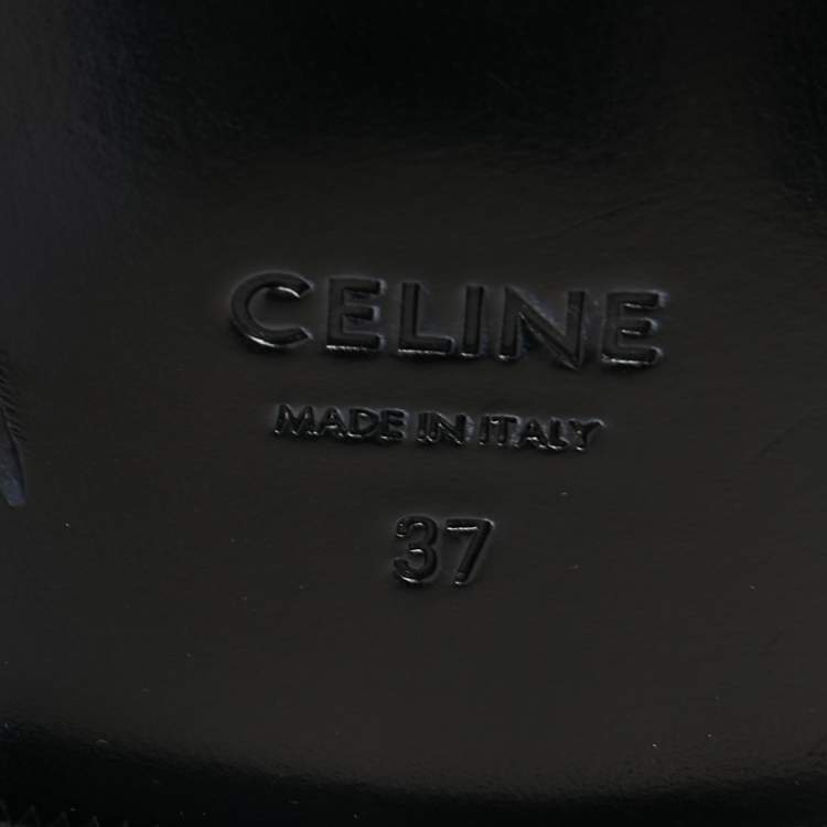 Pre Owned Celine White Leather Chain Embellished Slip On Loafers Size 37